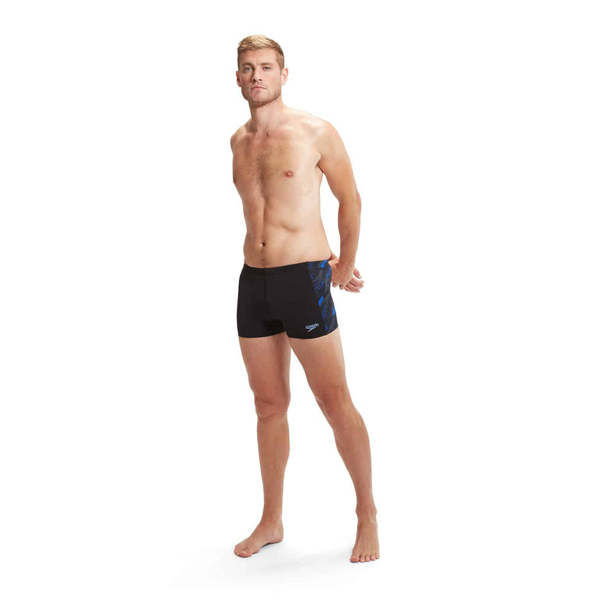 Speedo Herren Aquashort Hyper Boom Panel Schwarz/Curious Blue/True Cobalt