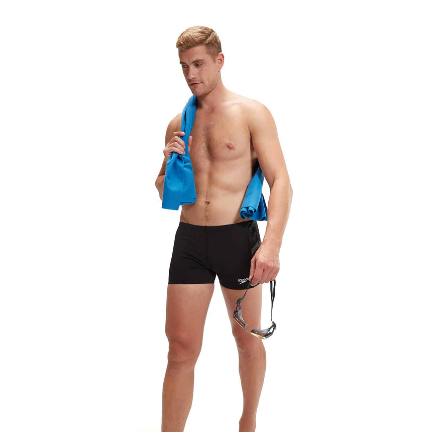 Speedo Herren Aquashort Hyperboom Panel Schwarz/USA Charcoal/White