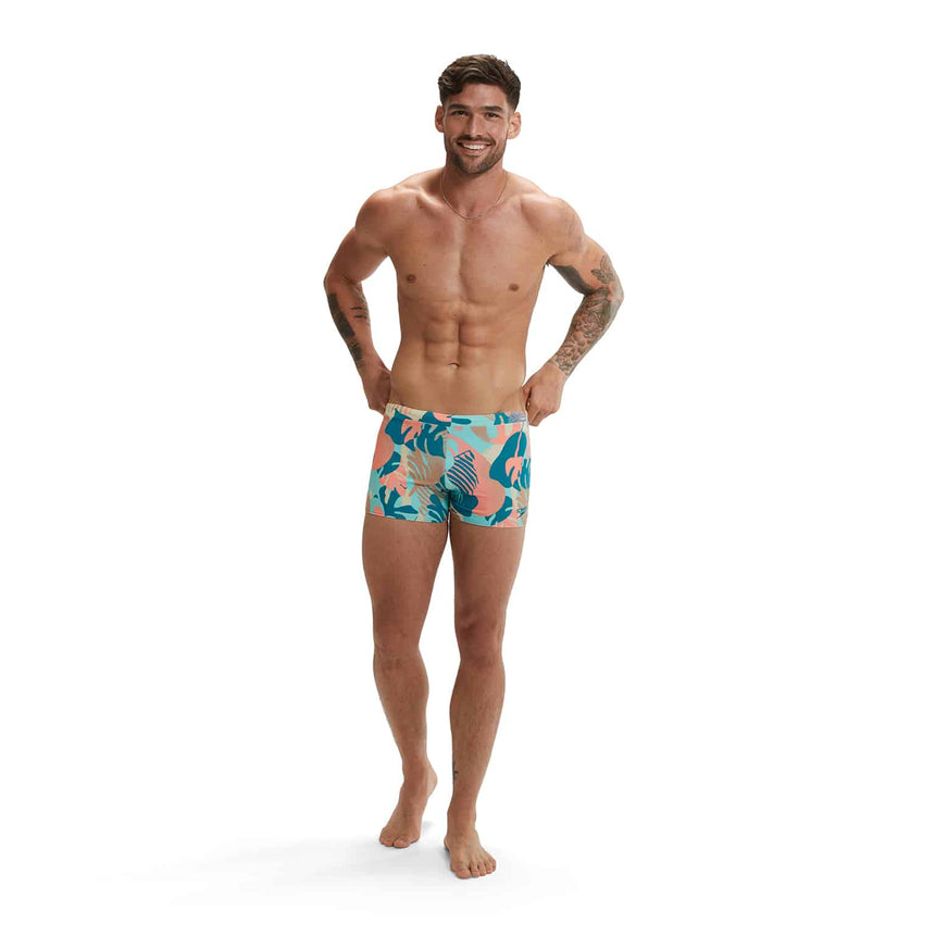 Speedo Herren Aquashort Escape Peacock/Cupid Coral/Pale Tan/Fresh Blue/Saddle Taupe