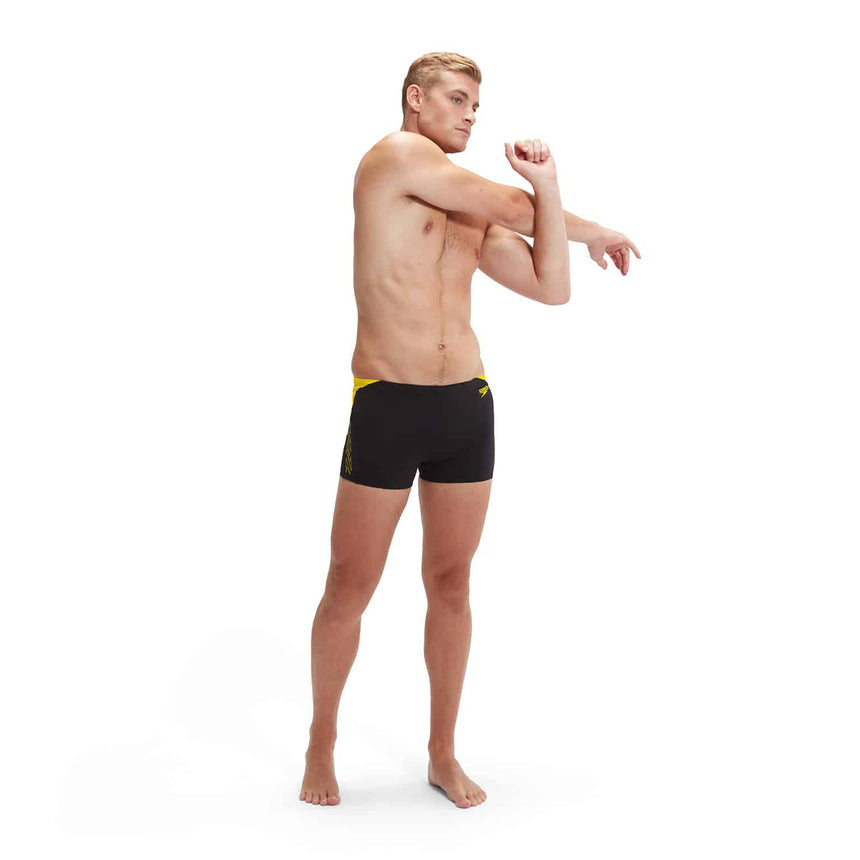 Speedo Mens Hyper Boom Splice Aquashort Black, Lemon Drizzle