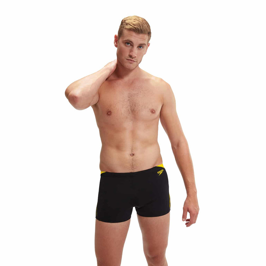 Speedo Mens Hyper Boom Splice Aquashort Black, Lemon Drizzle