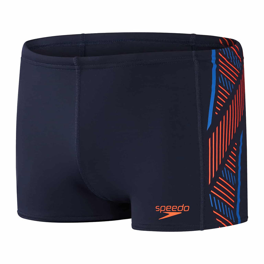 Speedo Herren Aquashort Tech Panel True Navy/Volcanic Orange/True Cobalt
