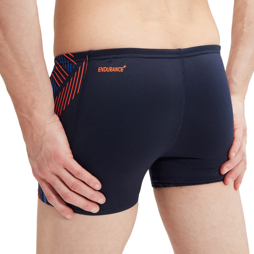 Speedo Herren Aquashort Tech Panel True Navy/Volcanic Orange/True Cobalt