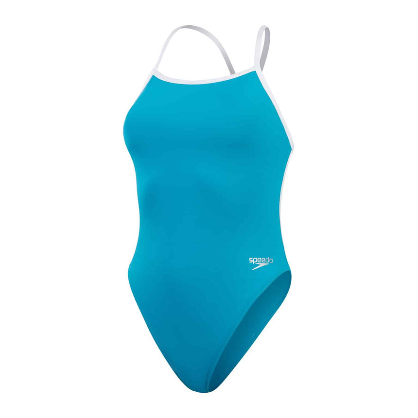 Speedo Womens Solid Vback Bolt/White