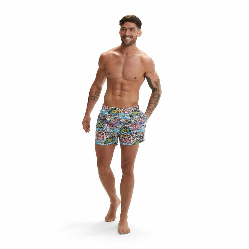 Speedo Herren Watershort Digital Printed Leisure 14" Seaweed Green/Fandango Pink/Tranquil Blue/Curious Blue