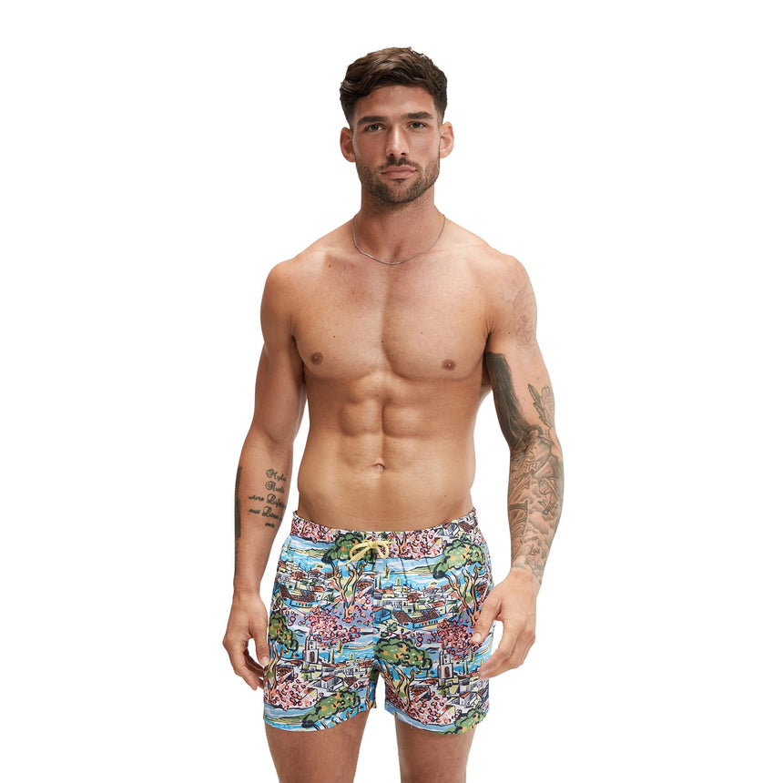 Speedo Herren Watershort Digital Printed Leisure 14" Seaweed Green/Fandango Pink/Tranquil Blue/Curious Blue