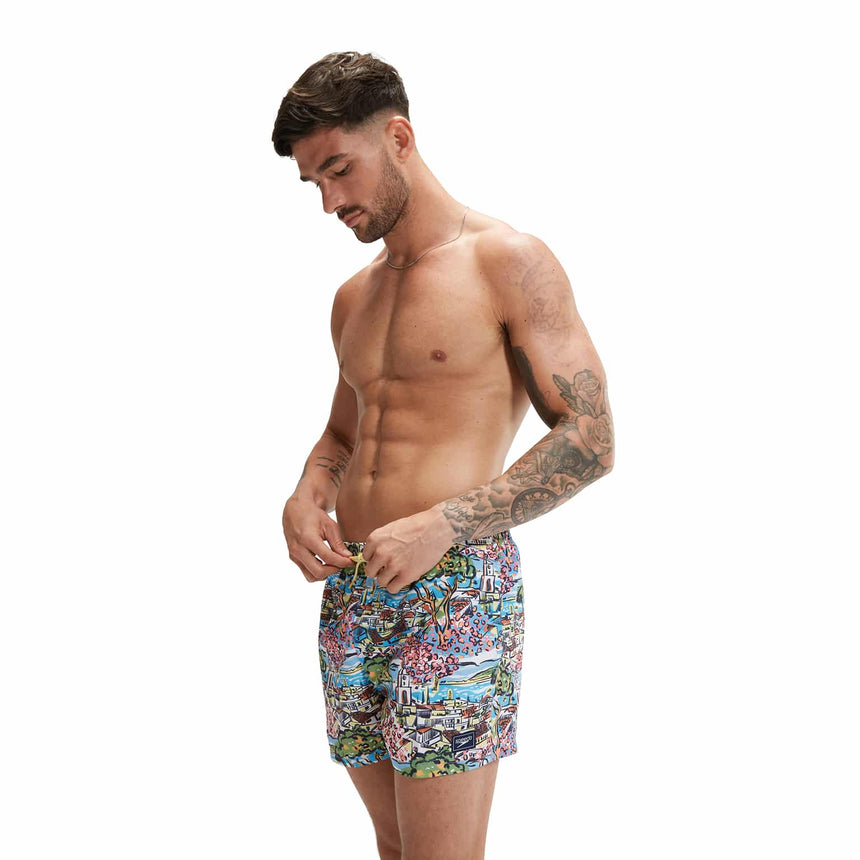 Speedo Herren Watershort Digital Printed Leisure 14" Seaweed Green/Fandango Pink/Tranquil Blue/Curious Blue