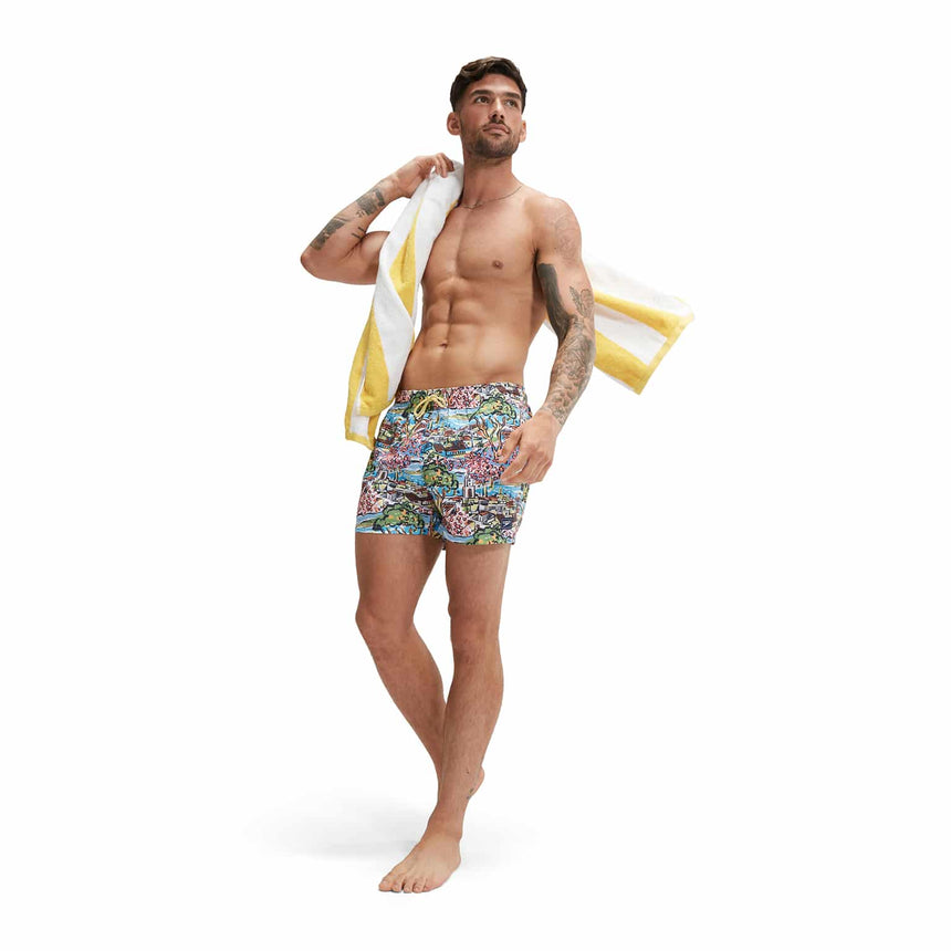 Speedo Herren Watershort Digital Printed Leisure 14" Seaweed Green/Fandango Pink/Tranquil Blue/Curious Blue