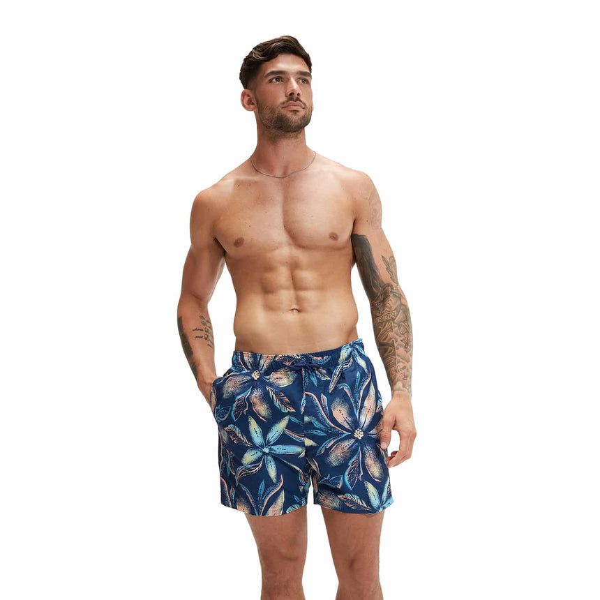 Speedo Herren Watershort Digital Printed Leisure 16" Pure Blue/Fall/Pool/Marine Blue/Pulcino/Soft Olive