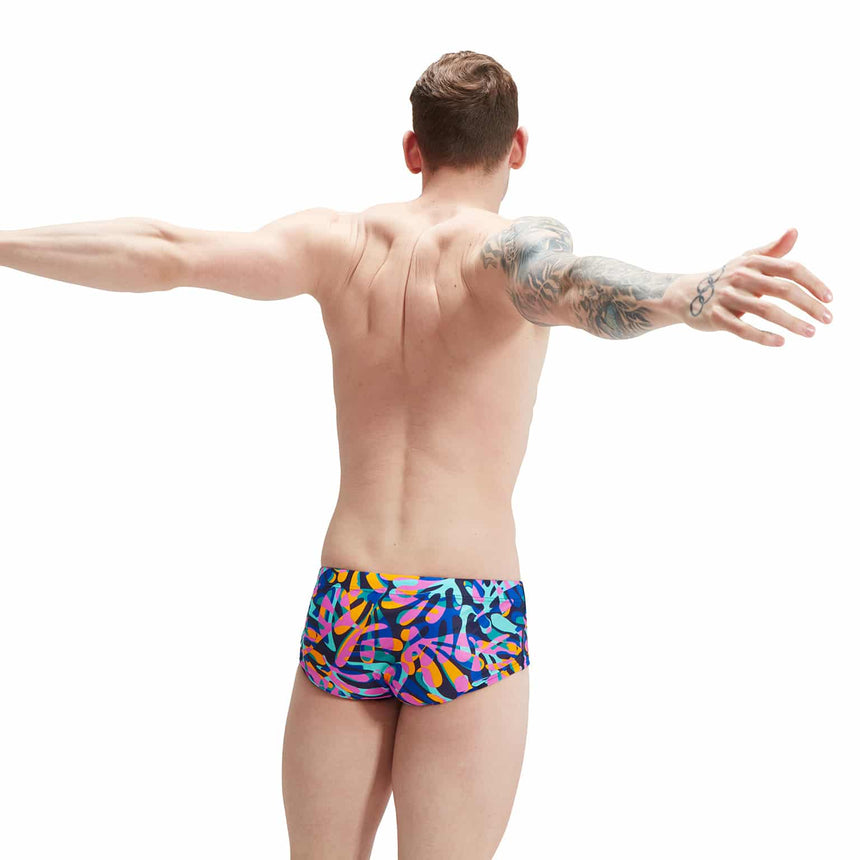 Speedo Mens Swim Brief 13.5cm Club Training Allover Peacoat/True Cobalt/Mystic/Marine Blue/Candy Vibe/Mango