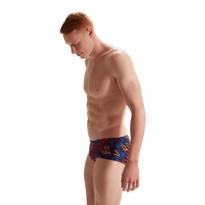 Speedo Mens 13.5cm Club Training Allover Brief Pure Blue, True Cobalt, Watermelon, Mandarin peel.
