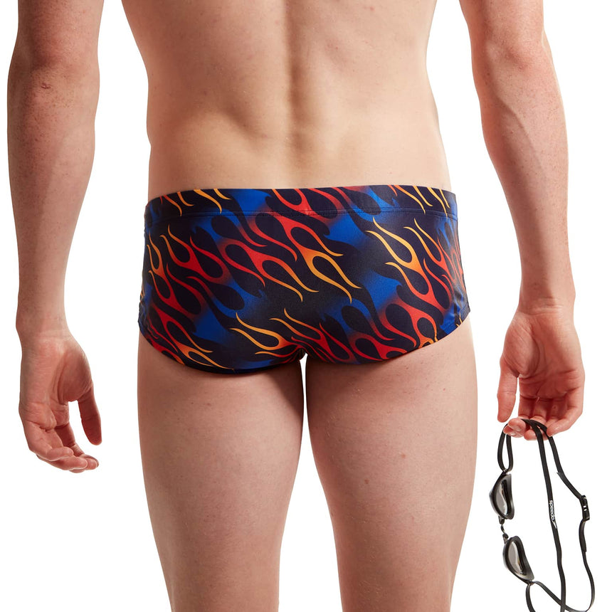 Speedo Mens 13.5cm Club Training Allover Brief Pure Blue, True Cobalt, Watermelon, Mandarin peel.