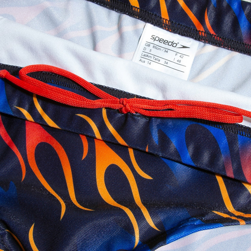 Speedo Mens 13.5cm Club Training Allover Brief Pure Blue, True Cobalt, Watermelon, Mandarin peel.