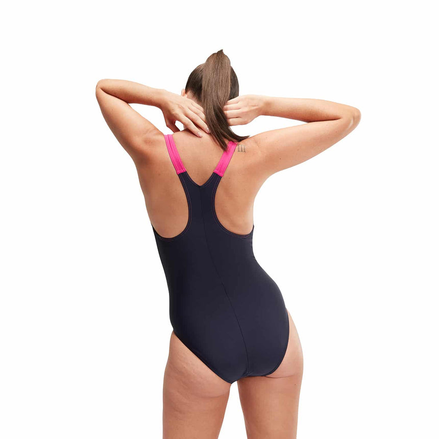Speedo Womens Hyperboom Splice Racerback True Navy / Electric Pink