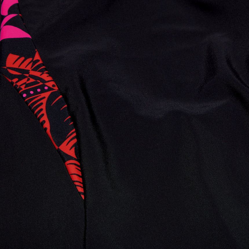 Speedo Girls Printed Panel Legsuit Black, Watermelon, Flare Pink