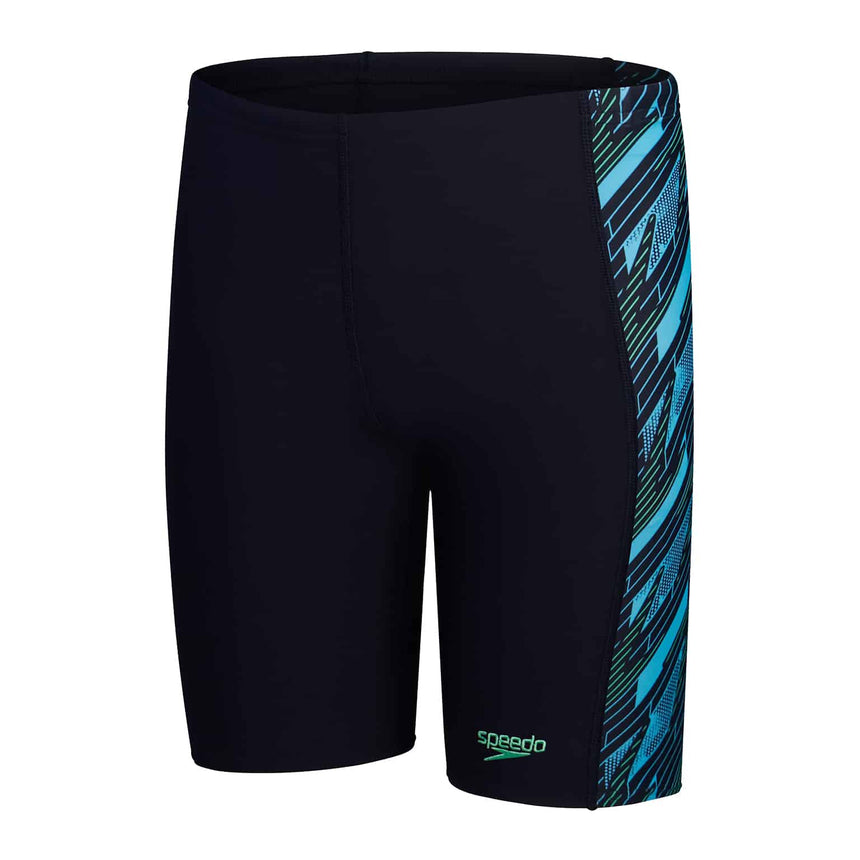 Speedo Boys Swim Jammer HyperBoom Panel True Navy/Harlequin Green/Picton Green