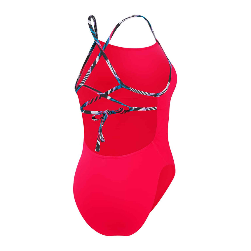 Speedo Womens Solid Lattice Tie-Back Watermelon