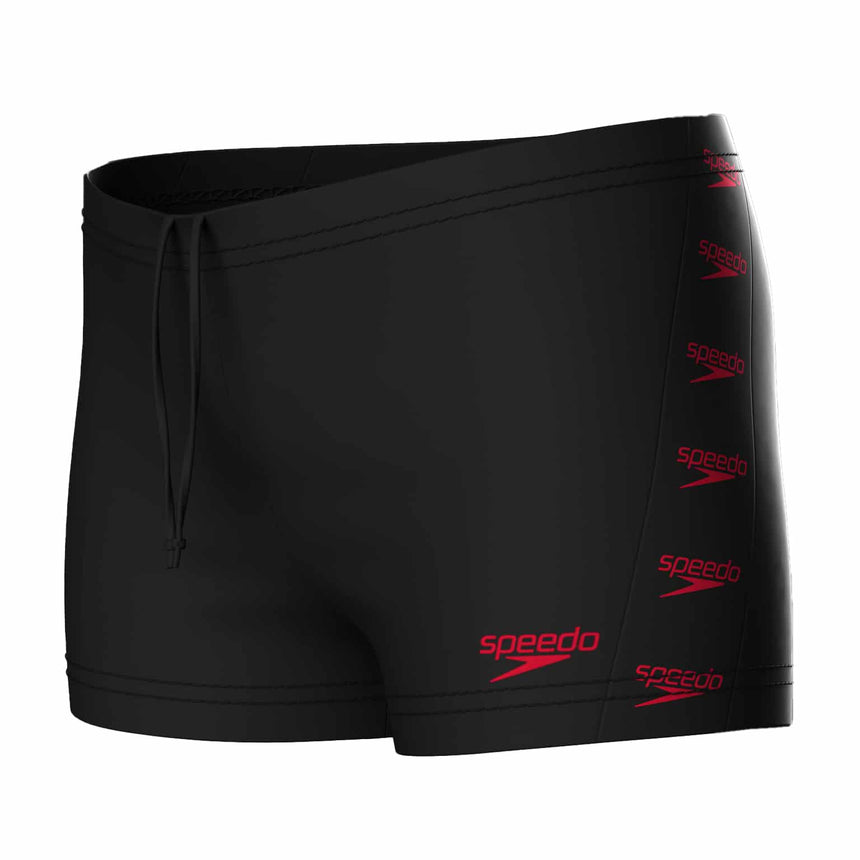Speedo Boys Aquashort Eco Placement Panel Black/Red