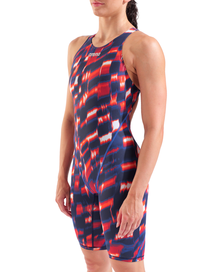 Arena Powerskin ST Next Open Rug Red White Blue angled front model view