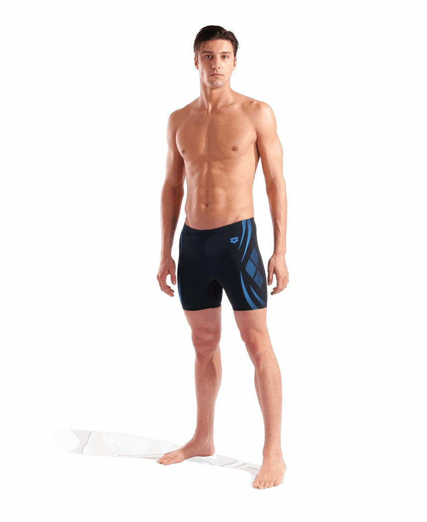 Arena Mid Zwemjammer Poseidonia Zwart/Blauw