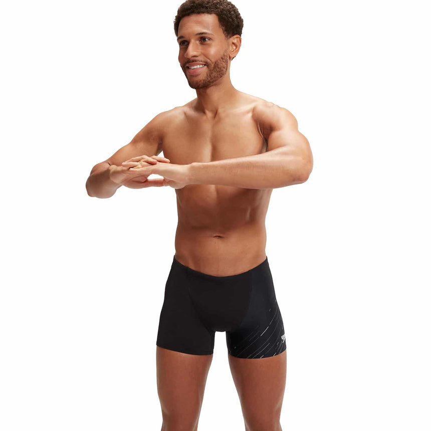 Speedo Herren Aquashort Hyper Boom V-Cut Schwarz/USA Charcoal/White