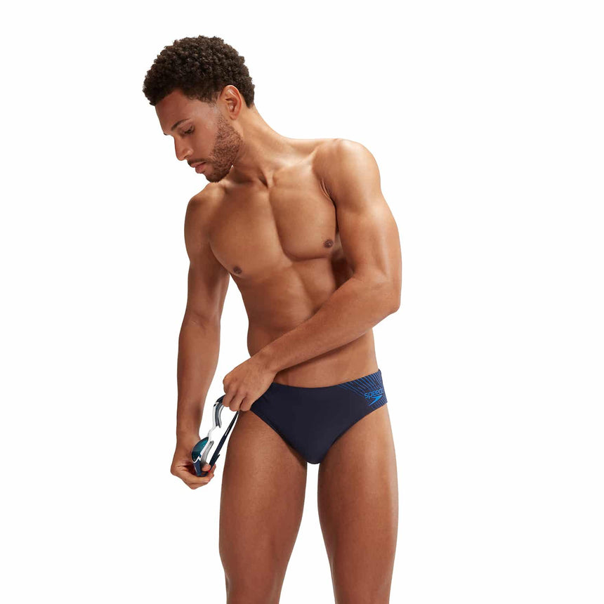 Speedo Mens Medley Logo 7cm Brief True Navy / True Cobalt