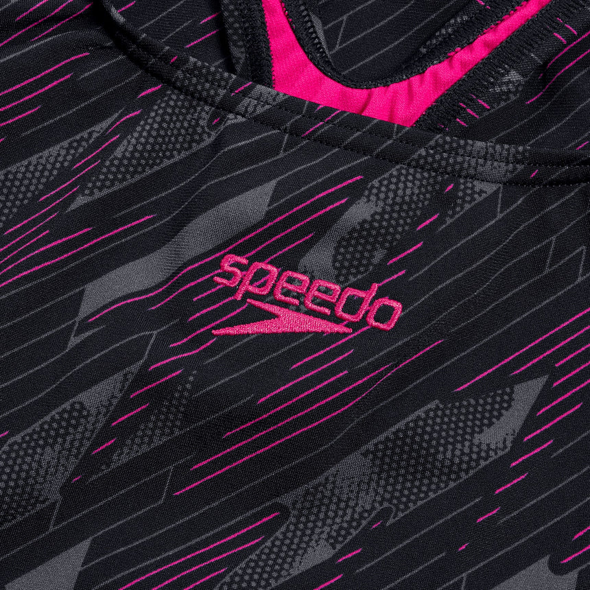 Speedo Womens HyperBoom Allover Medalist Black / Electric Pink / USA Charcoal