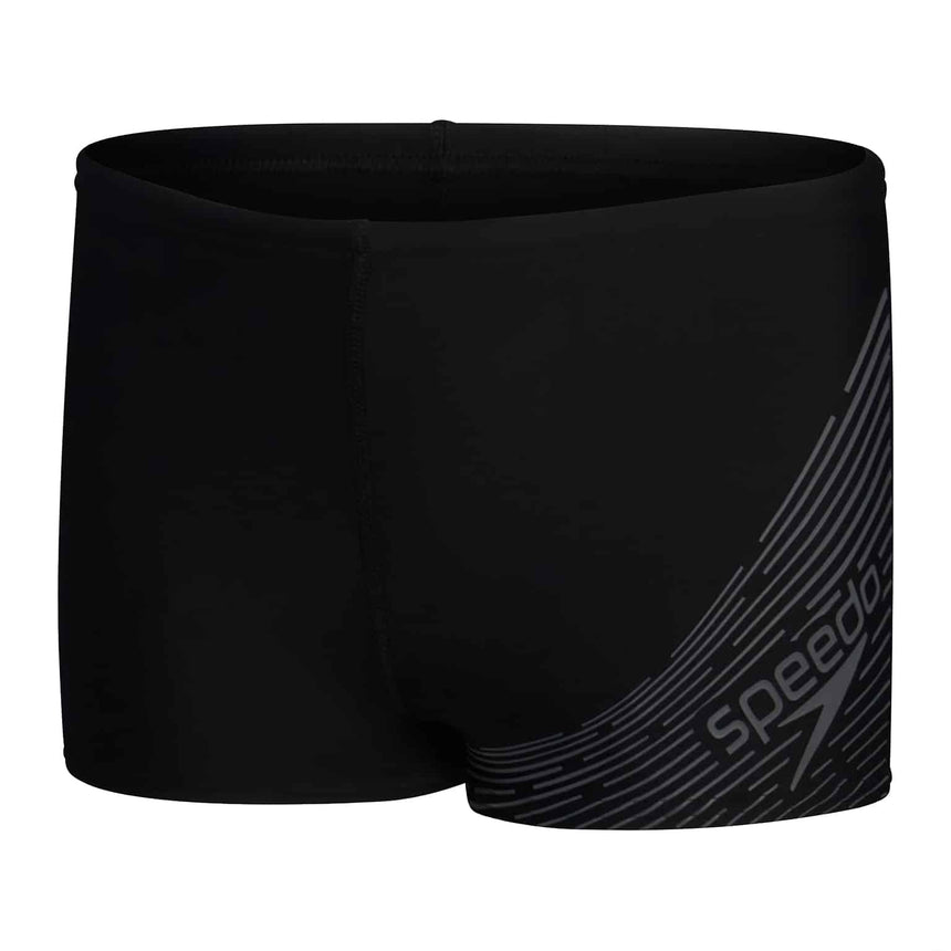 Speedo Jungen Badeboxer Medley Logo Schwarz/Grau