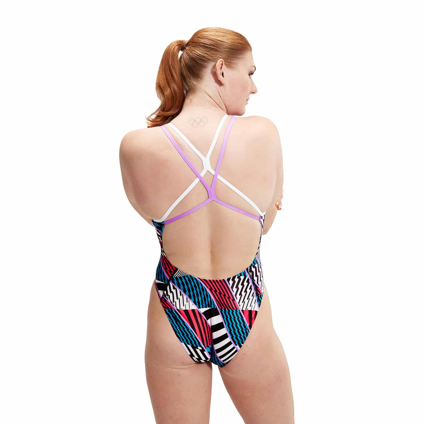 Speedo Womens Allover Digital Starback Black, White, Watermelon, Bolt, Sweet Purple