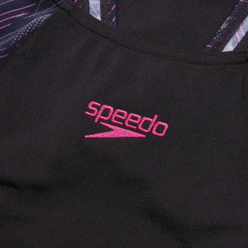 Speedo Badpak Hyperboom Splice Muscleback Zwart/Grijs/Paars