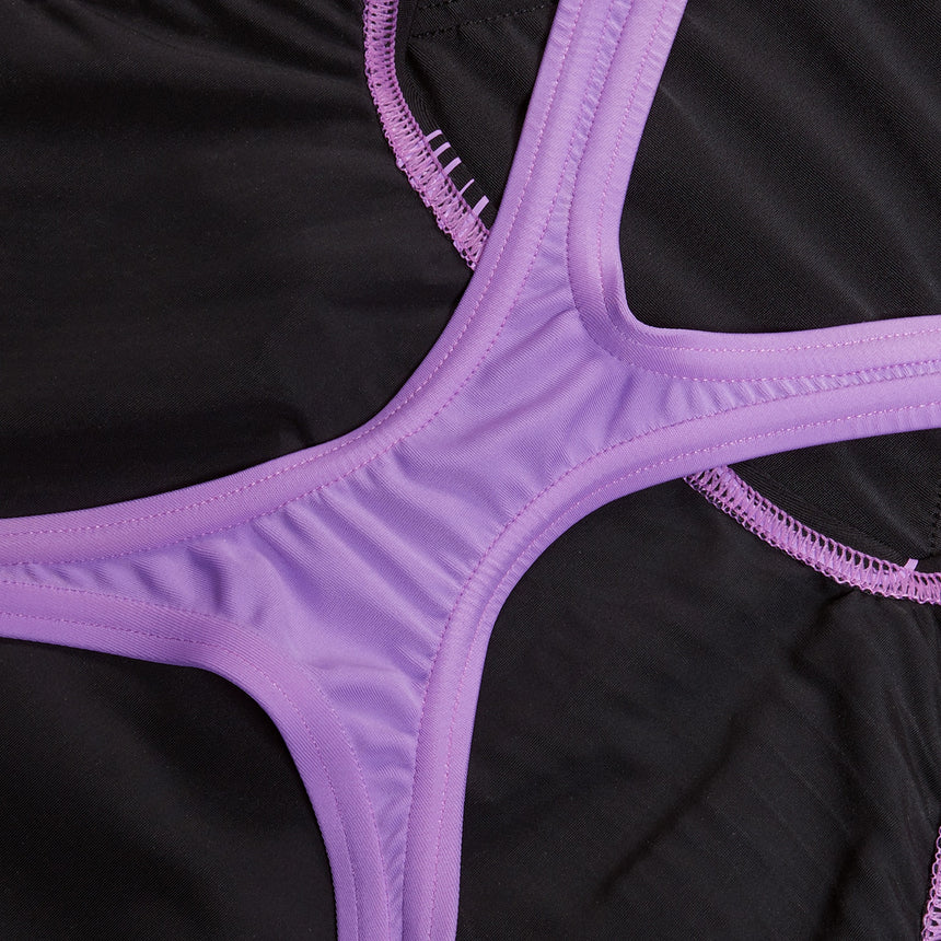 Speedo Womens Medley Logo 1 Piece Black / Sweet Purple