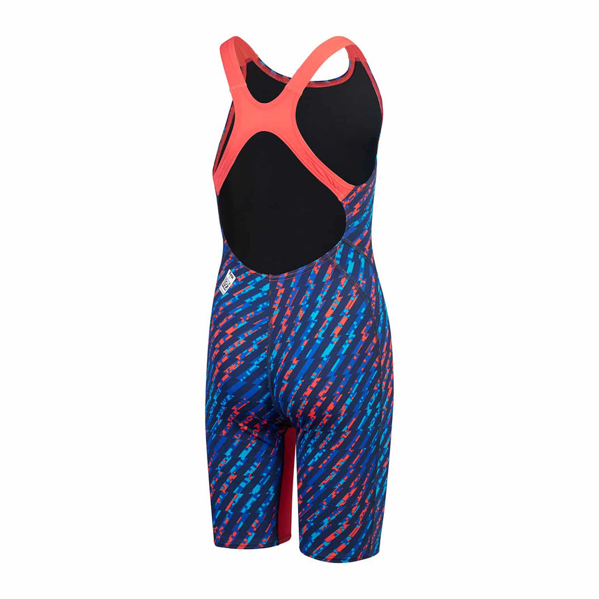 Speedo Junior Competition Kneeskin Fastskin Endurance+ Max Open Back Bolt/Cerulean Blue/Flame Red