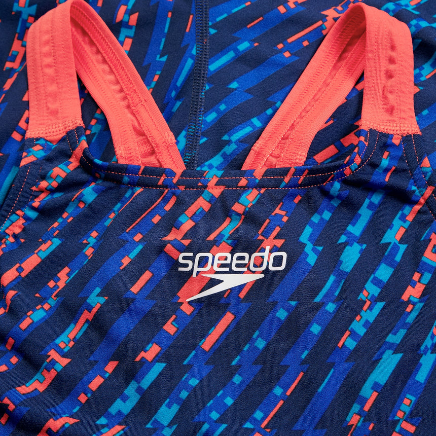 Speedo Junior Competition Kneeskin Fastskin Endurance+ Max Open Back Bolt/Cerulean Blue/Flame Red