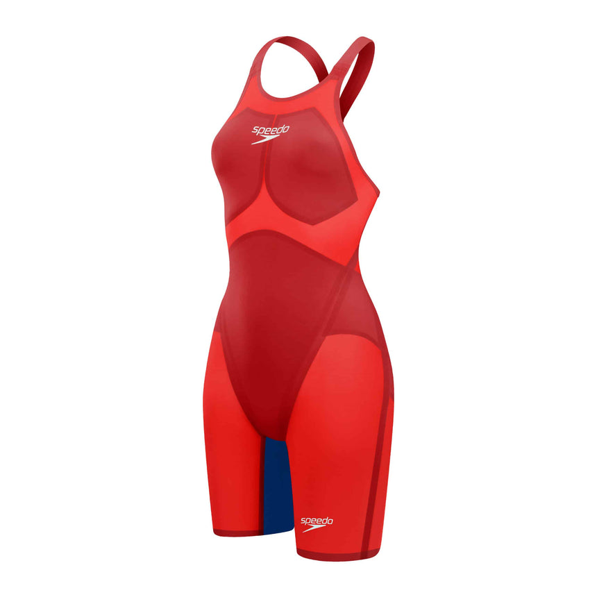 Speedo Fastskin LZR Pure Valor 2.0 Openback Kneeskin Flame Red/Cobalt Pop