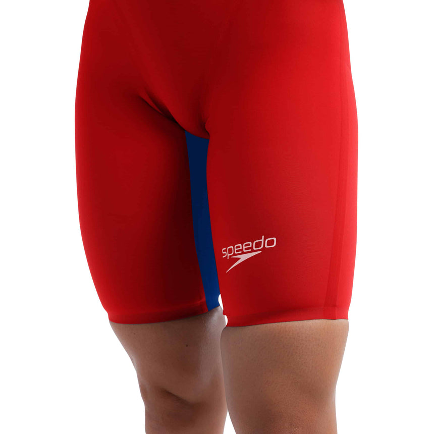 Speedo Fastskin LZR Pure Valor 2.0 Openback Kneeskin Flame Red/Cobalt Pop