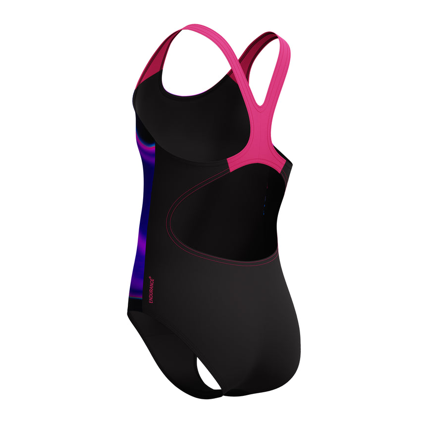 Speedo Meisjes Badpak Sprint Splashback Zwart/Roze