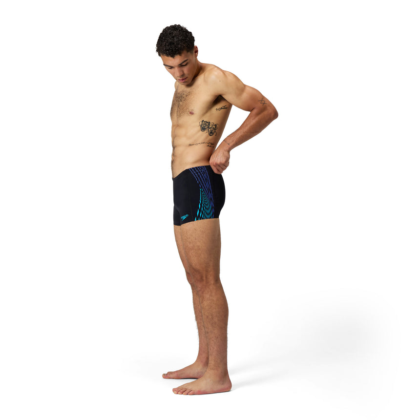Speedo Badeboxer Tech Panel Schwarz/Blau