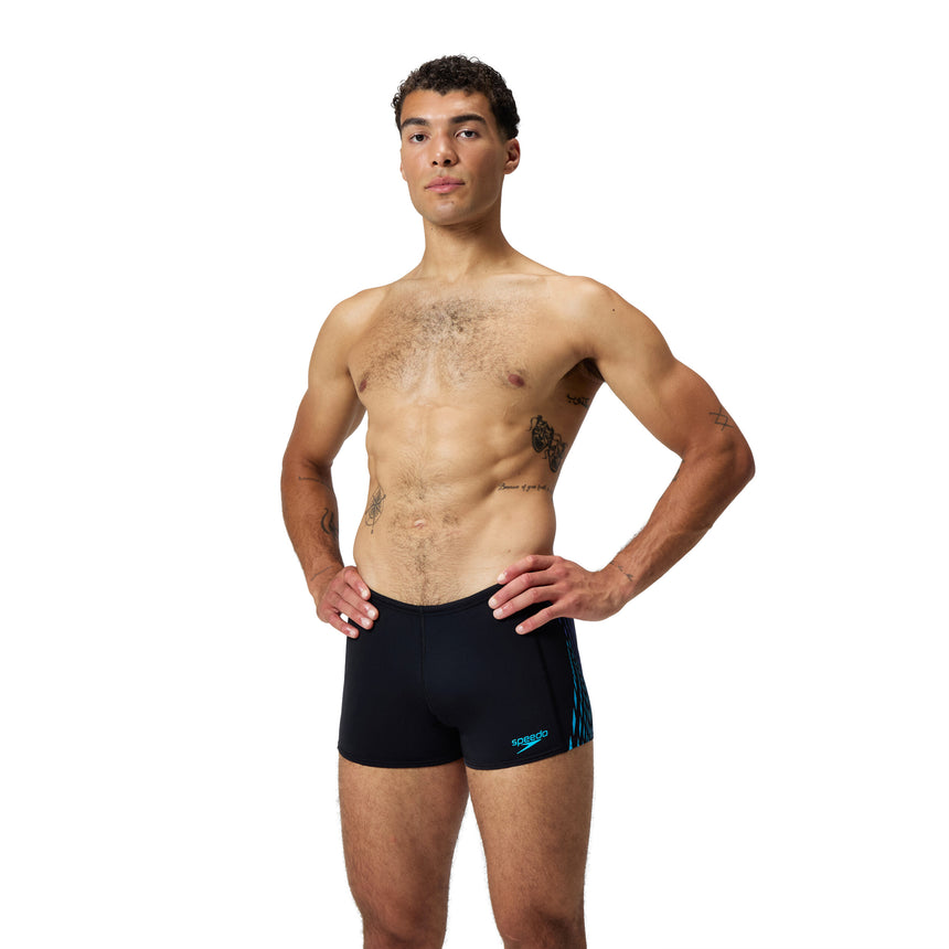 Speedo Badeboxer Tech Panel Schwarz/Blau