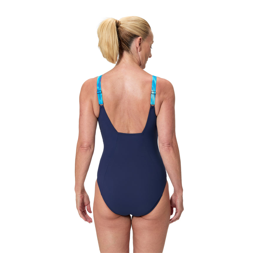 Speedo Dames Corrigerend Badpak Sprint Contour Eclipse Marine/Blauw