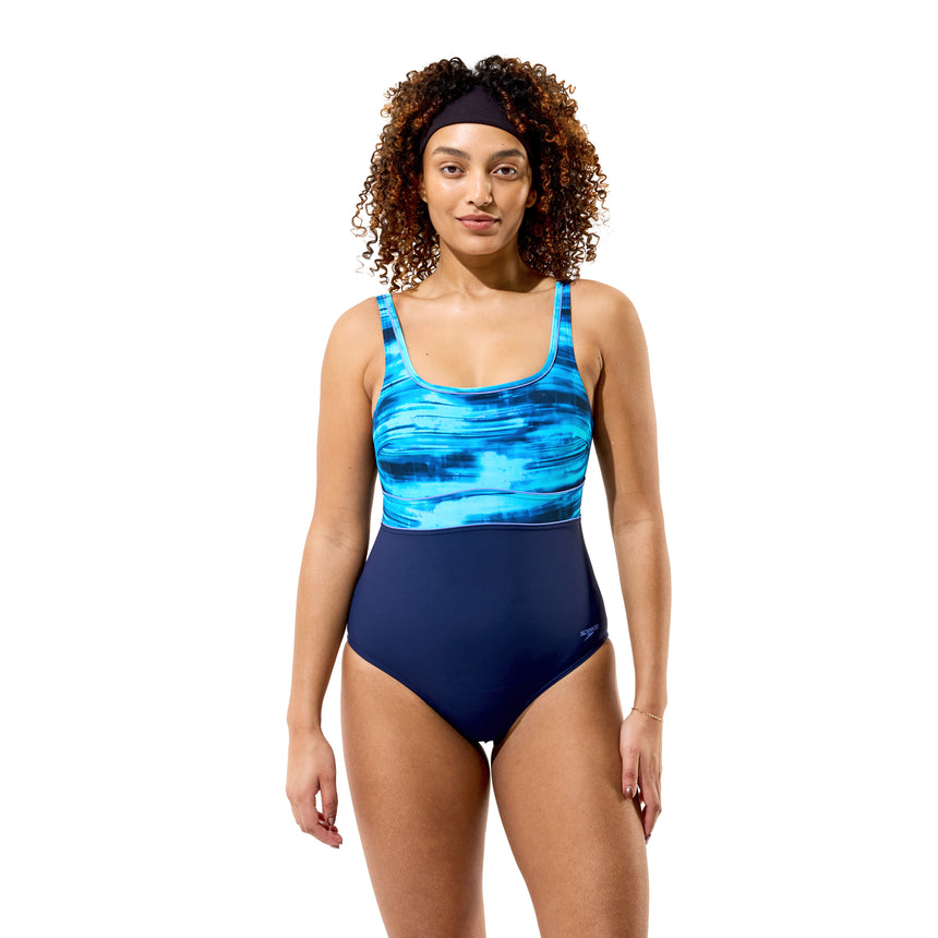 Speedo Badeanzug Print Contour Eclipse Marine/Lavendel