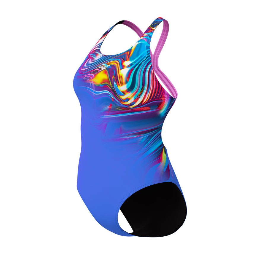 Speedo Badeanzug Placement Powerback Blau