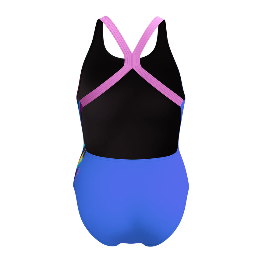 Speedo Badeanzug Placement Powerback Blau