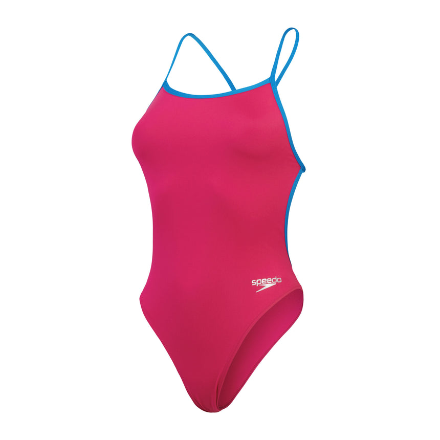 Speedo Badeanzug Solid V Back Lila