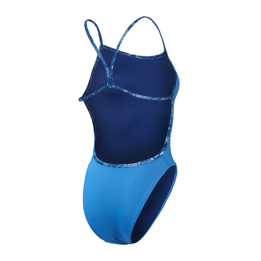 Speedo Badeanzug Solid V Back Blau