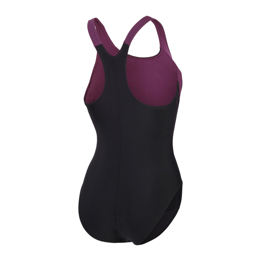 Speedo Badeanzug Hyperboom Splice Racerback Schwarz/Lila