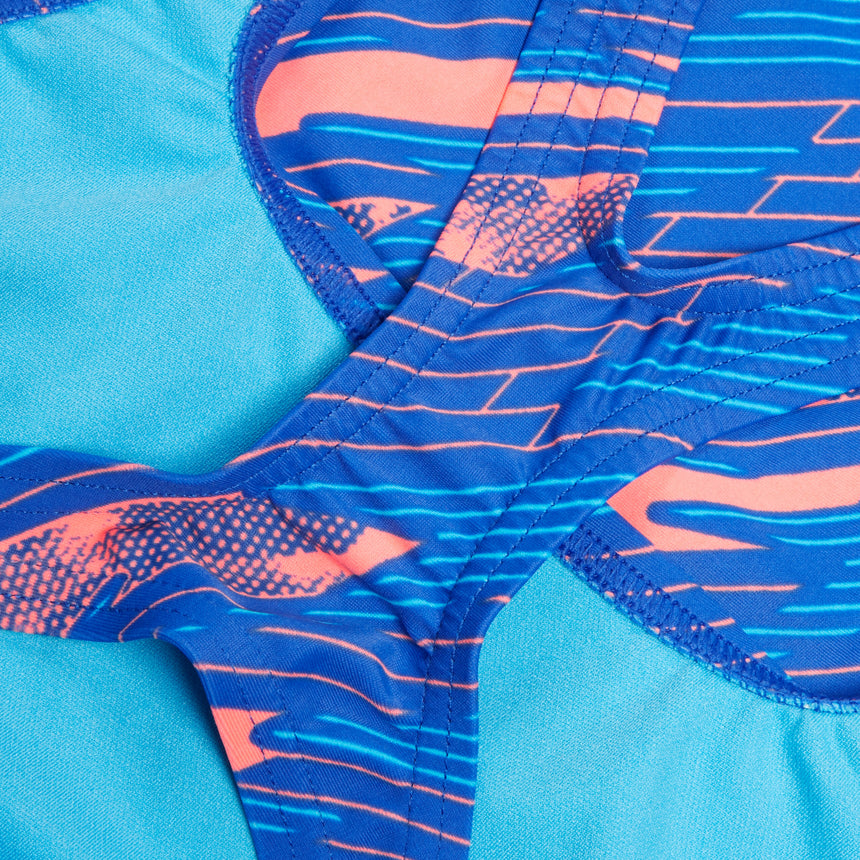 Speedo Girls Swimsuit Hyperboom Allover Medalist Blue/Red