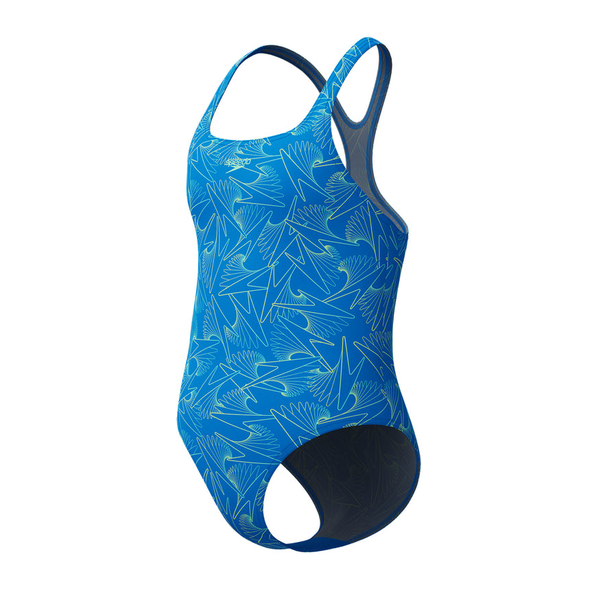 Speedo Mädchen Badeanzug Hyperboom Allover Medalist Blau/Grün