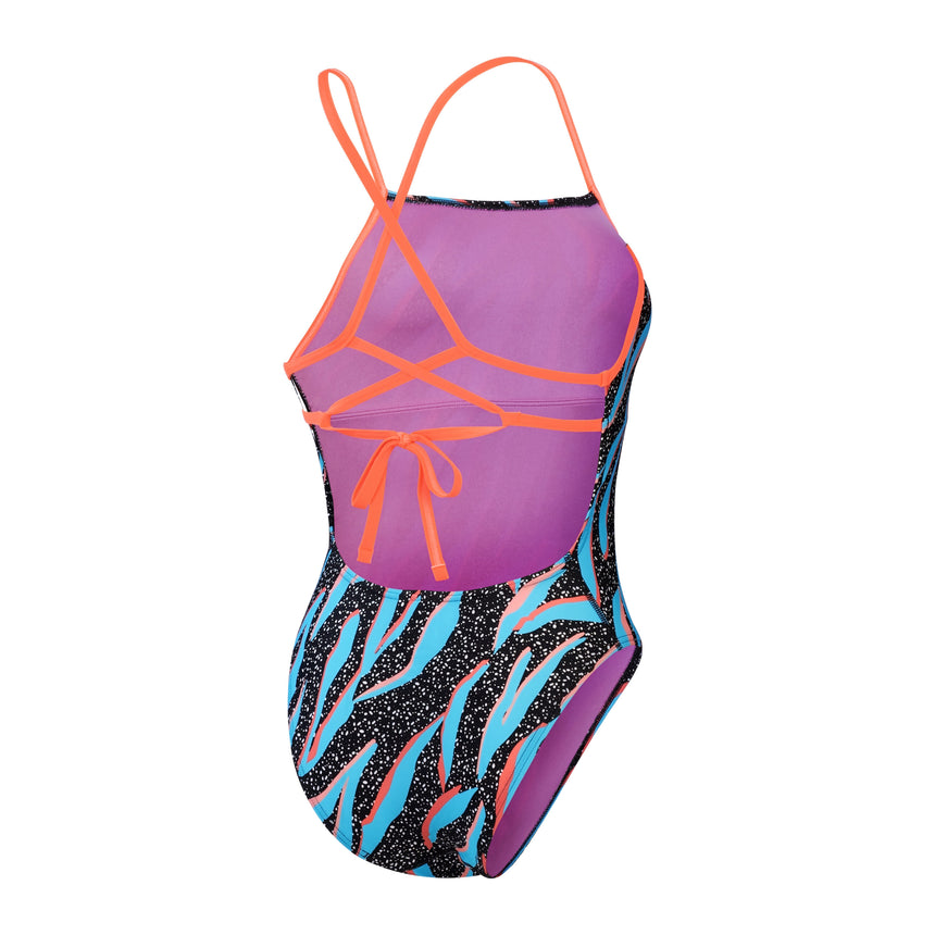 Speedo Badpak Allover Digital Powerback Zwart/Blauw