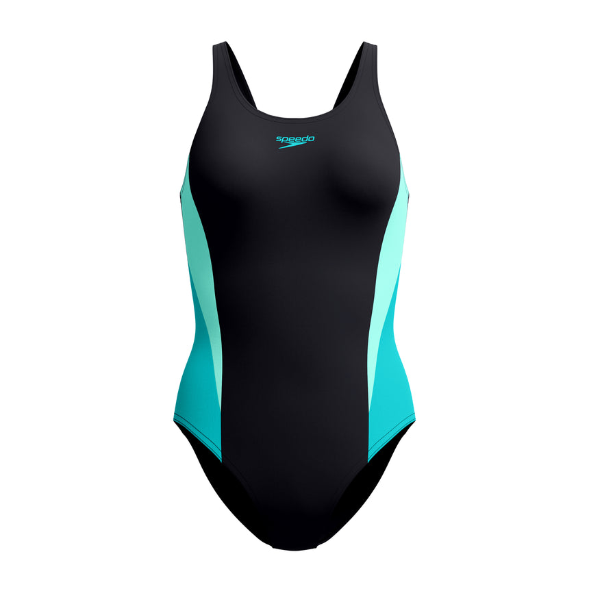 Speedo Dames Badpak Colorblock Splice 2.0 Zwart/Turquoise