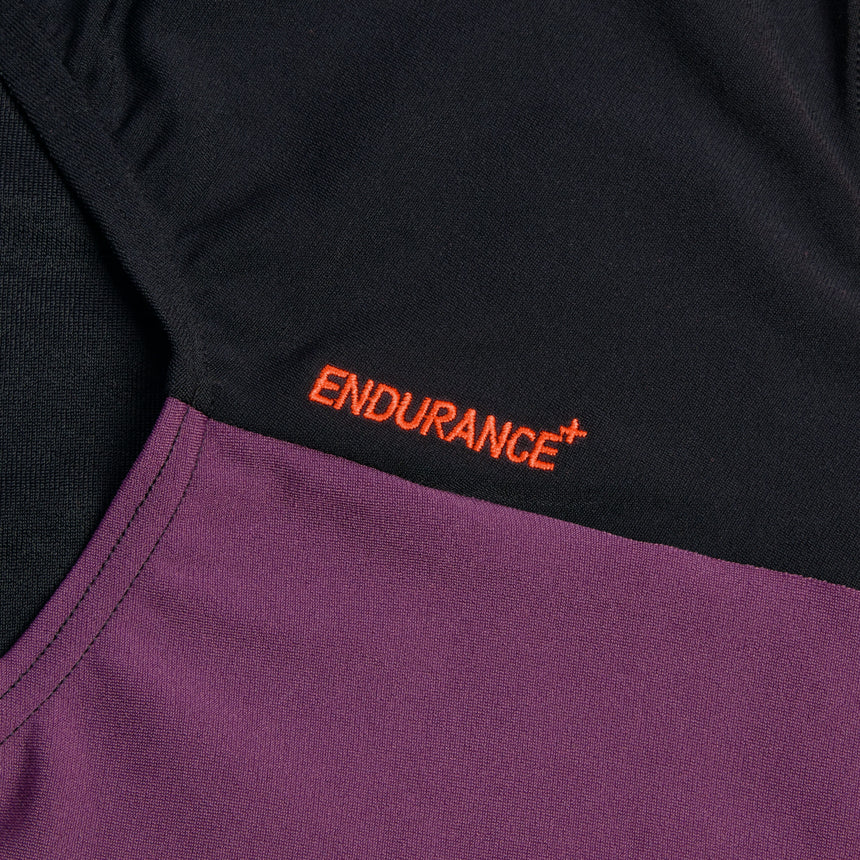 Speedo Badeanzug High Neck Splice Cross Back Schwarz/Rot/Blau